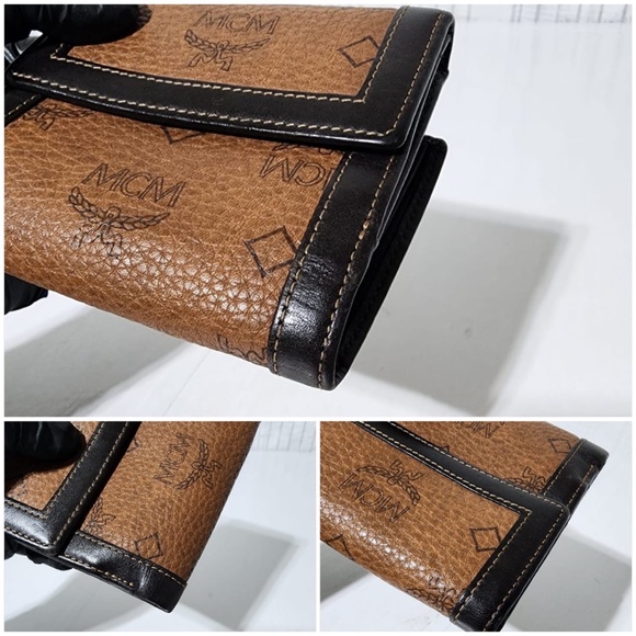 Authentic MCM Compact Leather Wallet Brown - Picture 10 of 15